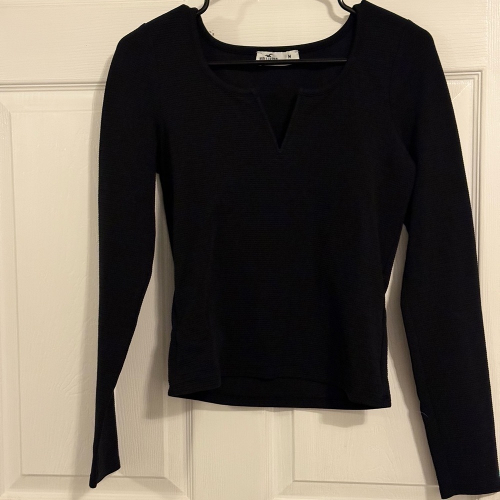 Hollister Women's Ribbed Long Sleeve Top Size Medium